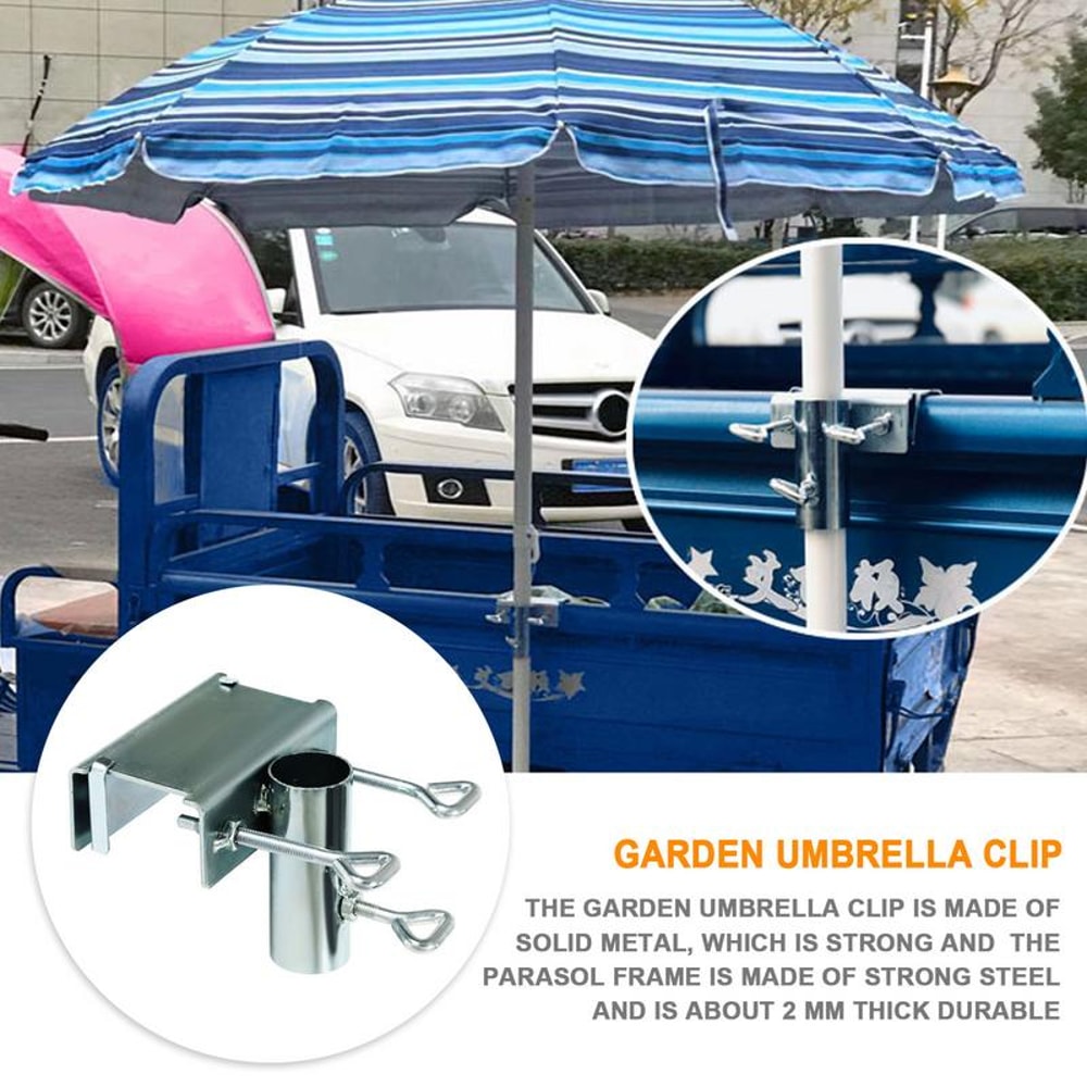 Heavy Duty Umbrella Stand For Table Beach And Courtyard Metal Parasol Holder Clamp 2