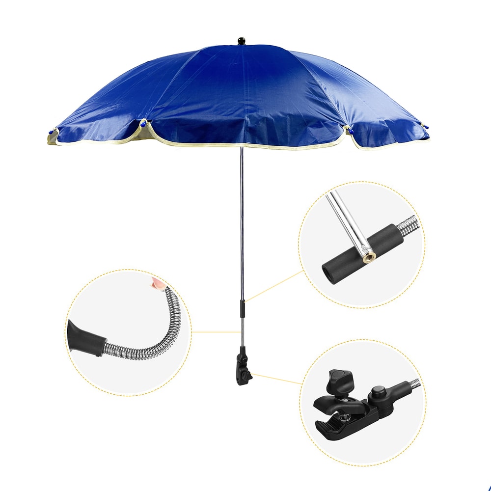 Universal Adjustable Rotary Chair Umbrella For Beach Wheelchair And Camping Chairs Portable Sunshad 4