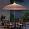 Outdoor Patio Umbrella with Lights Rotating Market Umbrella with Petal Canopy Design