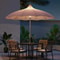 Outdoor Patio Umbrella with Lights Rotating Market Umbrella with Petal Canopy Design