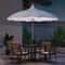 Outdoor Patio Umbrella with Lights Rotating Market Umbrella with Petal Canopy Design