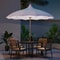 Outdoor Patio Umbrella with Lights Rotating Market Umbrella with Petal Canopy Design