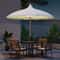 Outdoor Patio Umbrella with Lights Rotating Market Umbrella with Petal Canopy Design
