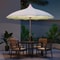 Outdoor Patio Umbrella with Lights Rotating Market Umbrella with Petal Canopy Design