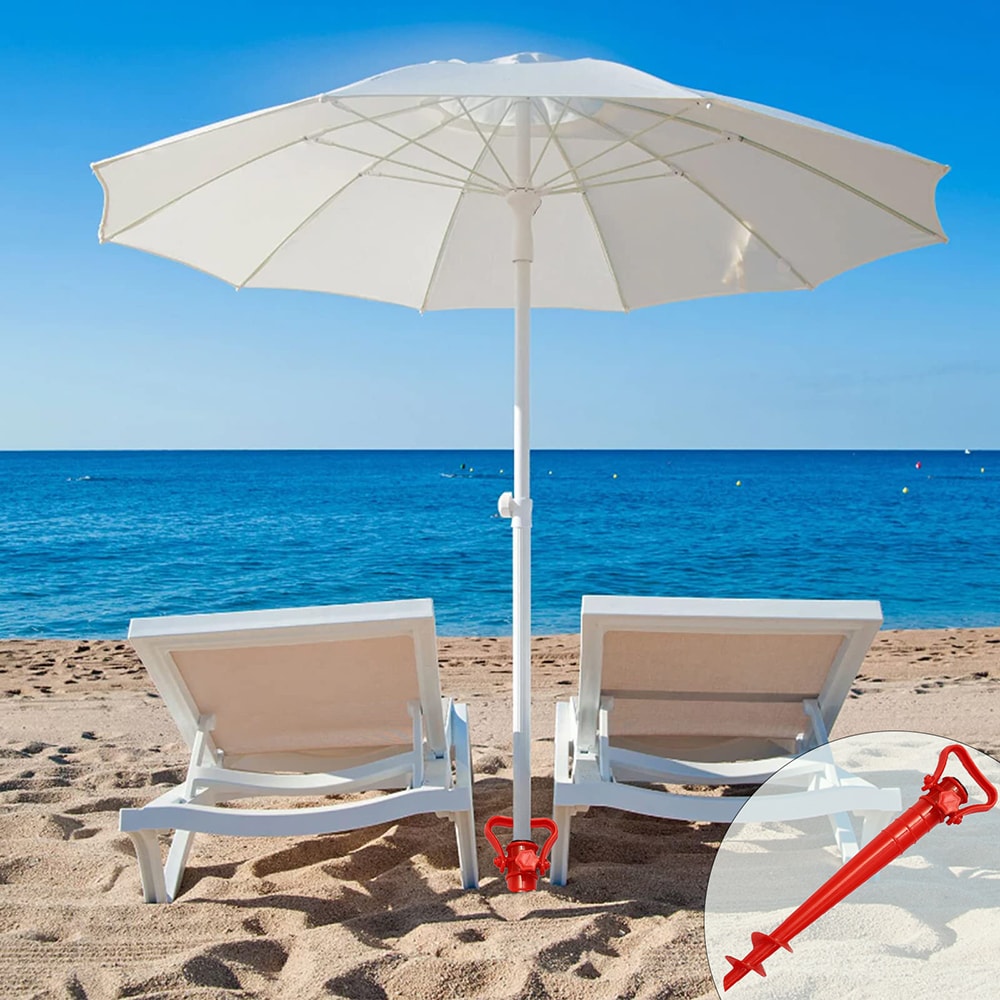 Beach Umbrella Anchor Spiral Screws Secure Your Umbrella with Ease on Sand, Grass, and Terraces
