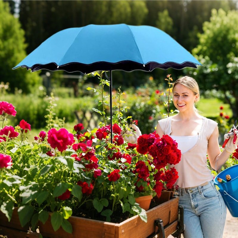 Foldable Outdoor Umbrella Patio Shade For Plants Garden Terrace Picnic 0