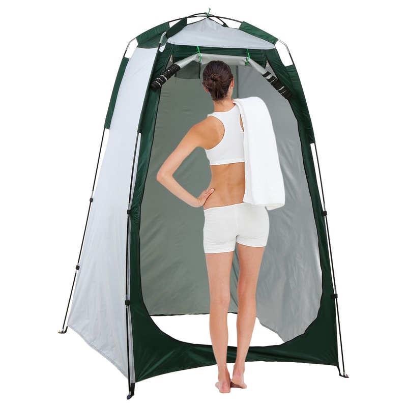 Portable Beach Shower & Toilet Privacy Tent Outdoor Sun & Rain Shelter with Window for Camping