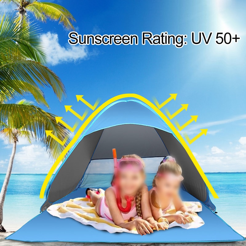Quick Automatic Beach Tent Sun Shelter Portable Beach Canopy for Camping & Fishing