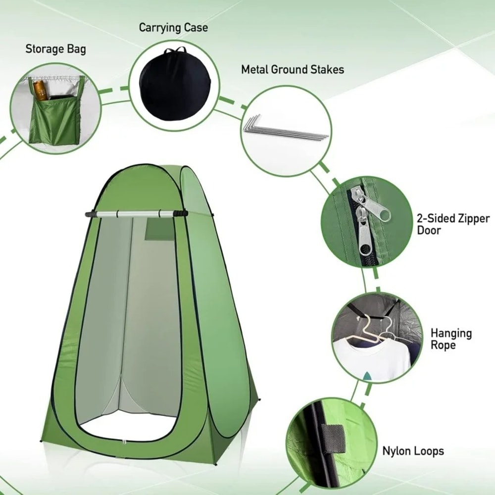 Portable Pop Up Privacy Tent For Outdoor Shower And Toilet Quick Setup Lightweight Foldable With Ca 4