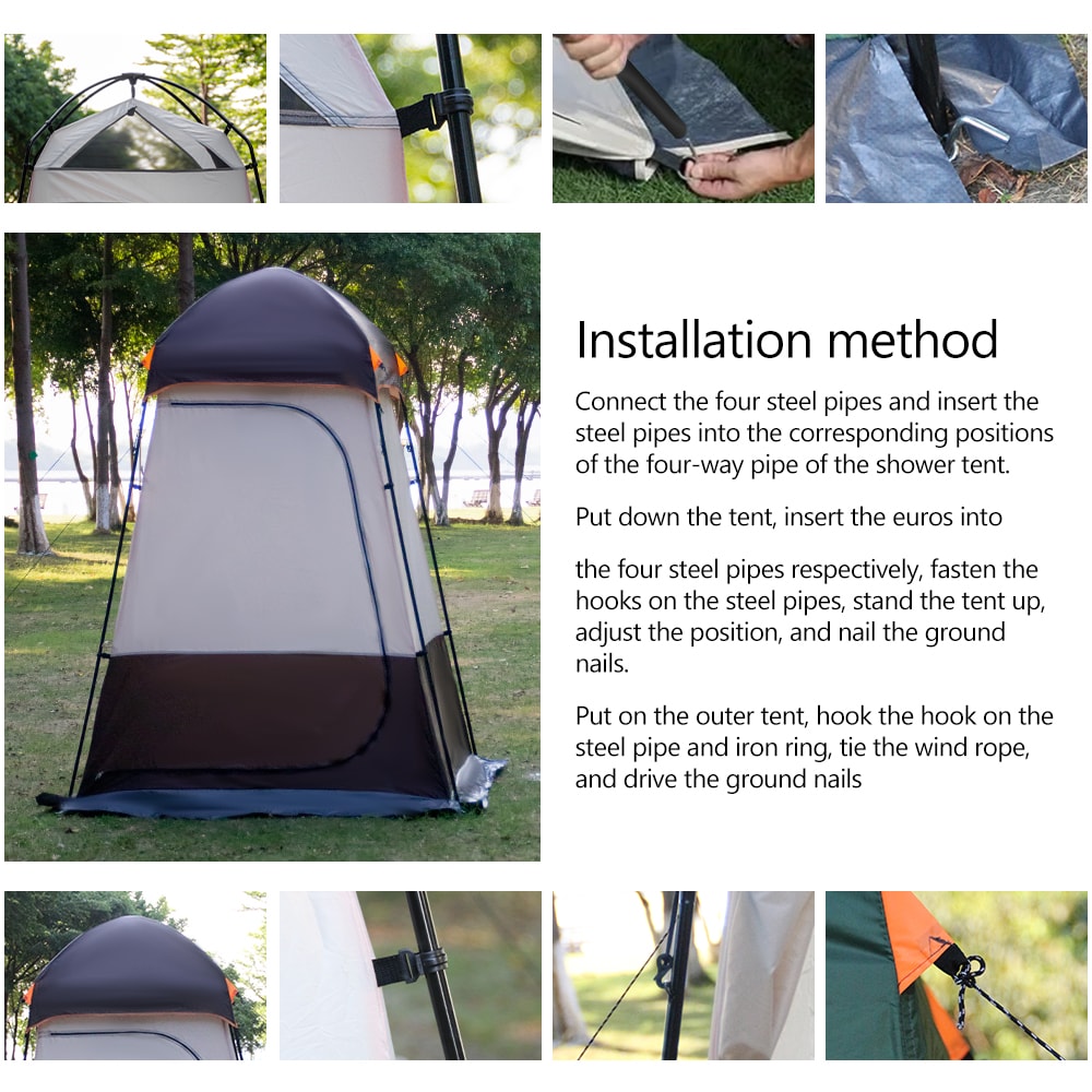Portable Outdoor Privacy Shower Tent Double-Layer Sun Shelter for Camping, Hiking, Fishing, and More