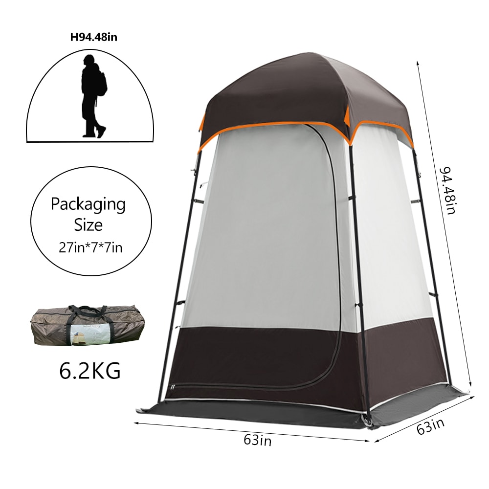 Portable Outdoor Privacy Shower Tent Double-Layer Sun Shelter for Camping, Hiking, Fishing, and More