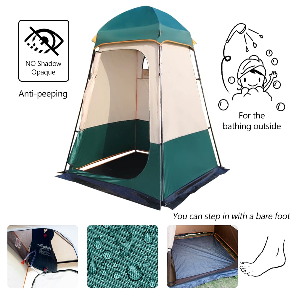 Portable Outdoor Privacy Shower Tent Double-Layer Sun Shelter for Camping, Hiking, Fishing, and More