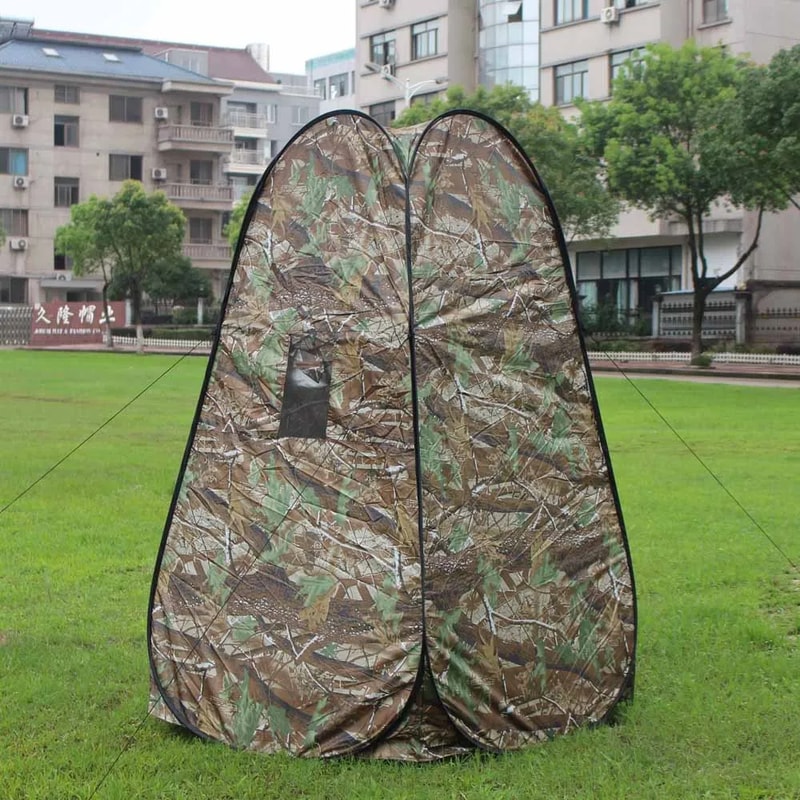 Camouflage Pop Up Privacy Tent Portable Shower Toilet And Changing Tent For Outdoor Adventures 2