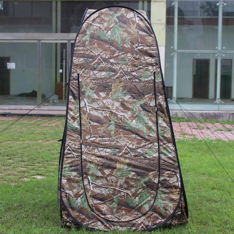 Camouflage Pop Up Privacy Tent Portable Shower Toilet And Changing Tent For Outdoor Adventures 3