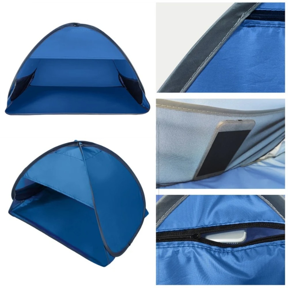 Blocking Beach Headrest Sunshade Tent For Adults Kids Automatic PopUp Portable Outdoor Shelter 1