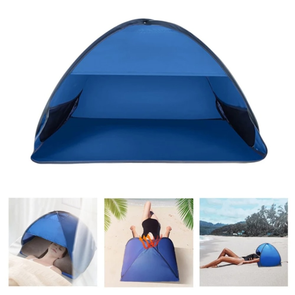Blocking Beach Headrest Sunshade Tent For Adults Kids Automatic PopUp Portable Outdoor Shelter 2