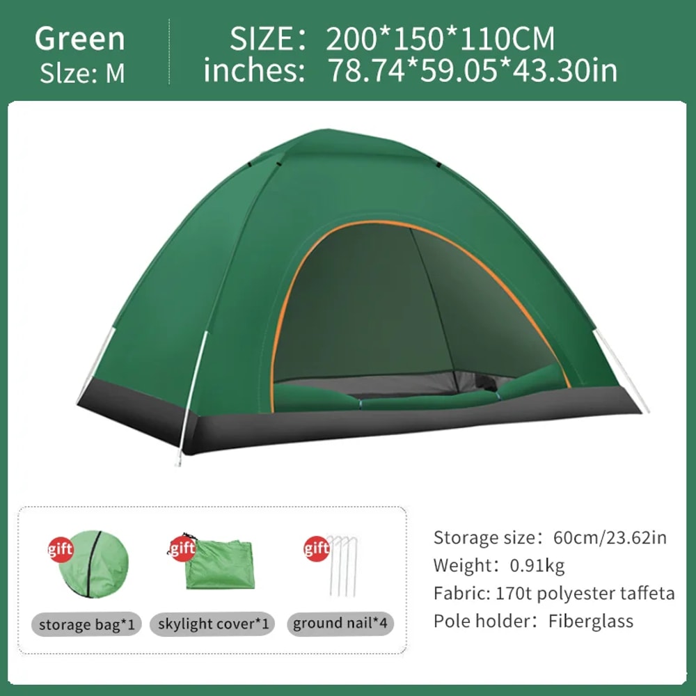 Pop Up Waterproof Tent With UV Protection Instant Setup Lightweight Camping Shelter 5