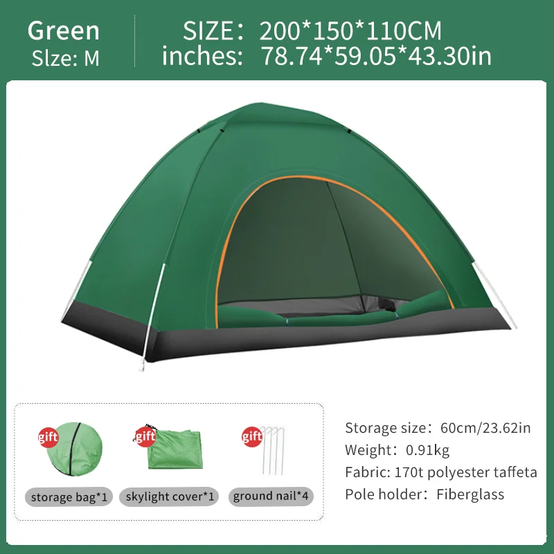 Pop Up Waterproof Tent With UV Protection Instant Setup Lightweight Camping Shelter 5