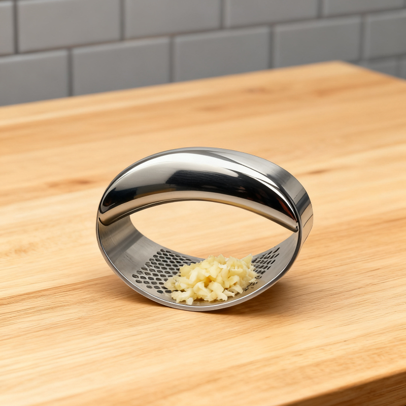 Stainless Steel Garlic Press Ring Manual Garlic Crusher Tool For Effortless Mincing 0