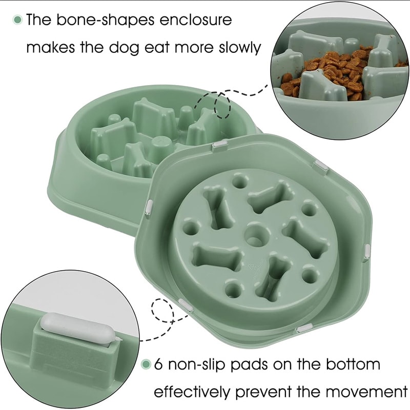 Smart Slow Feeder Dog Bowl Anti Choking Puzzle Feeding Dish For Healthy Eating 5