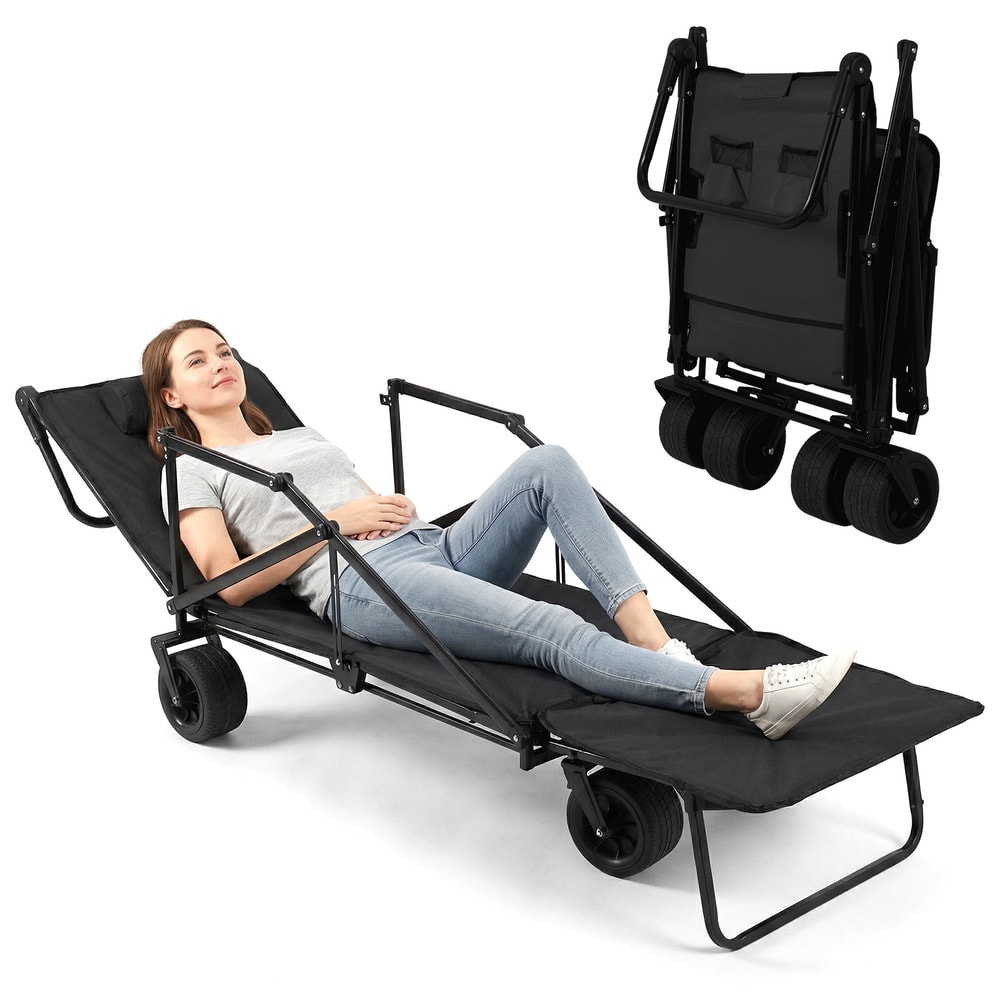 Heavy Duty Folding Beach Wagon With AllTerrain Wheels For Camping Shopping And Garden 3