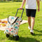 Foldable Shopping Cart Rolling Tote Bag Reusable Grocery Trolley for Travel, Market and Beach