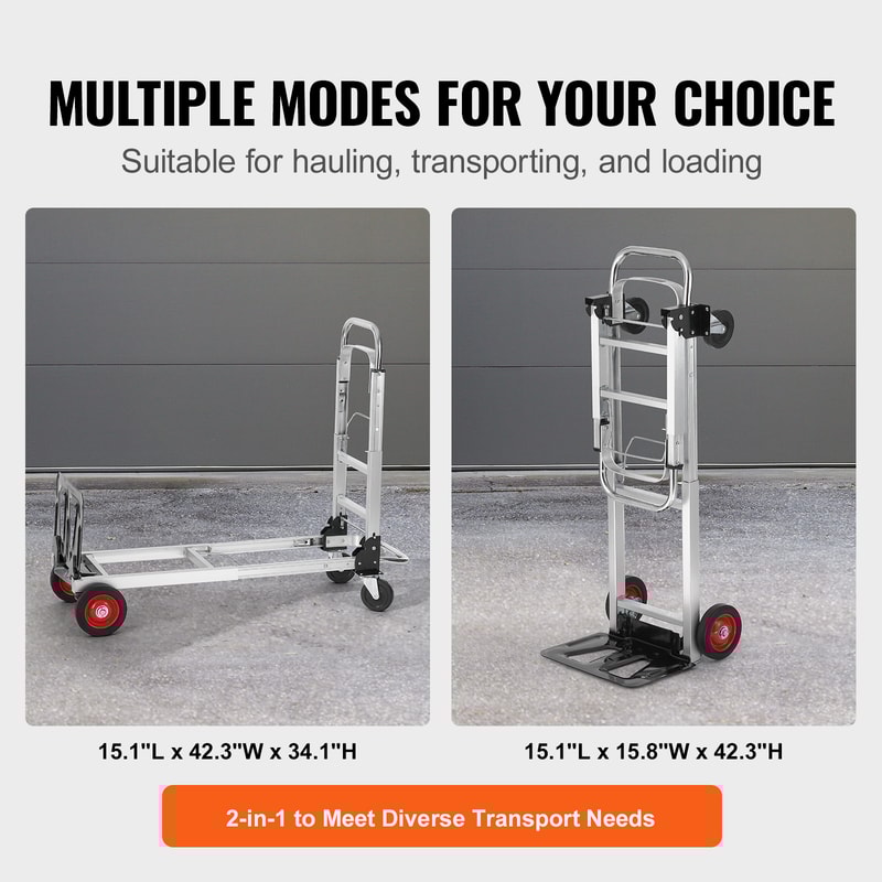 Folding Hand Truck Portable Utility Dolly Cart for Moving, Travel and Warehouse Use