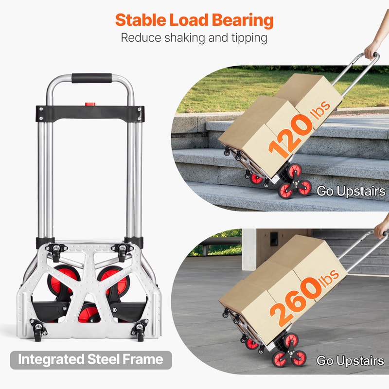 Stair Climbing Cart Folding Hand Truck With Telescoping Handle 2