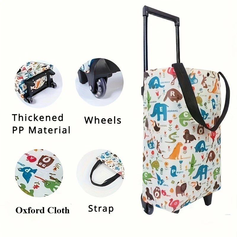 Foldable Shopping Bag Large Capacity Oxford Cloth Grocery Tote