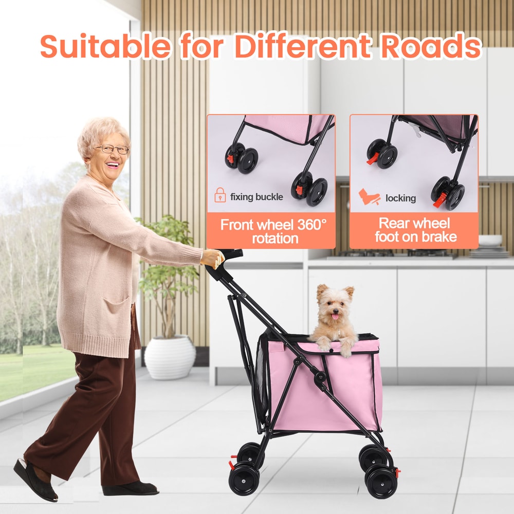 Foldable Pet Stroller Wheel Dog Stroller For Small Dogs 3