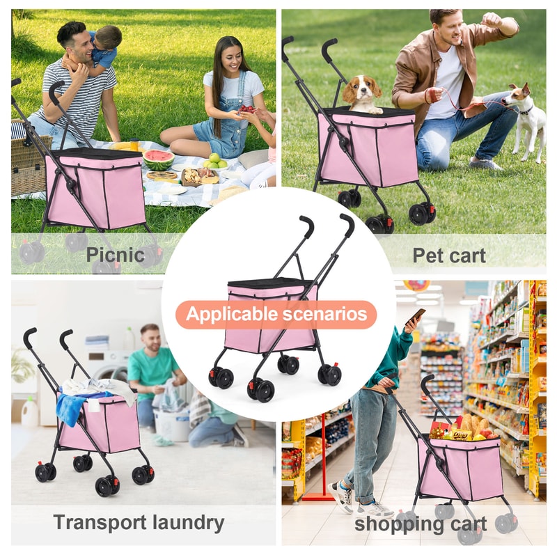 Foldable Pet Stroller Wheel Dog Stroller For Small Dogs 5
