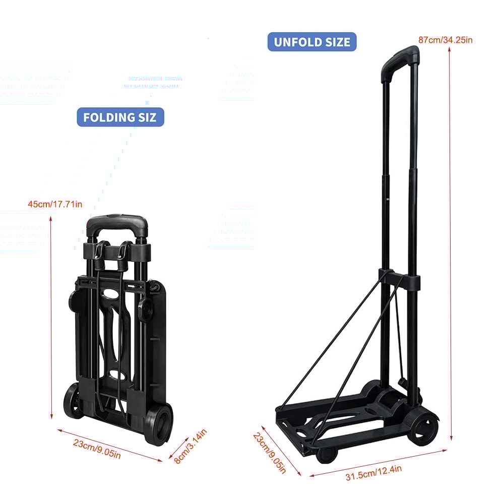 Portable Folding Luggage Cart With Wheels Compact Collapsible Hand Truck 4