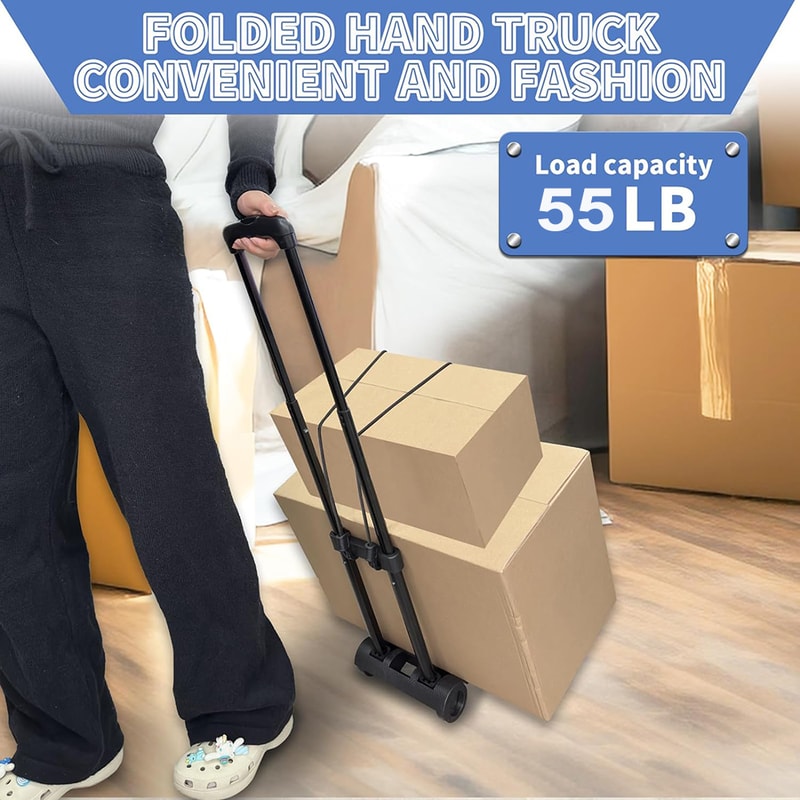 Portable Folding Luggage Cart With Wheels Compact Collapsible Hand Truck 2