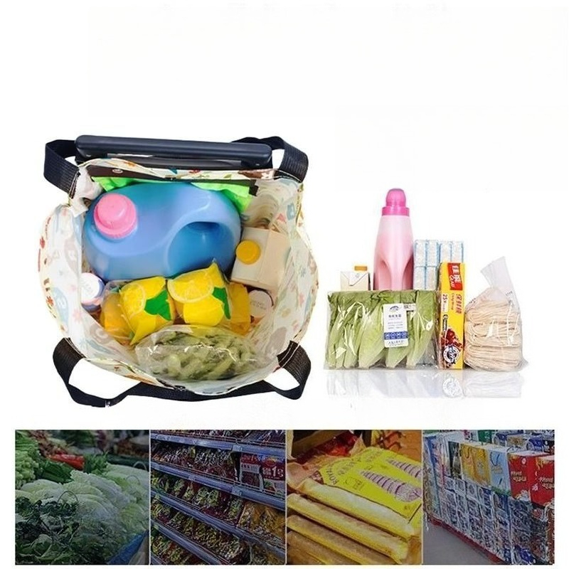 Foldable Shopping Cart With Wheels Portable Grocery Trolley Bag 3