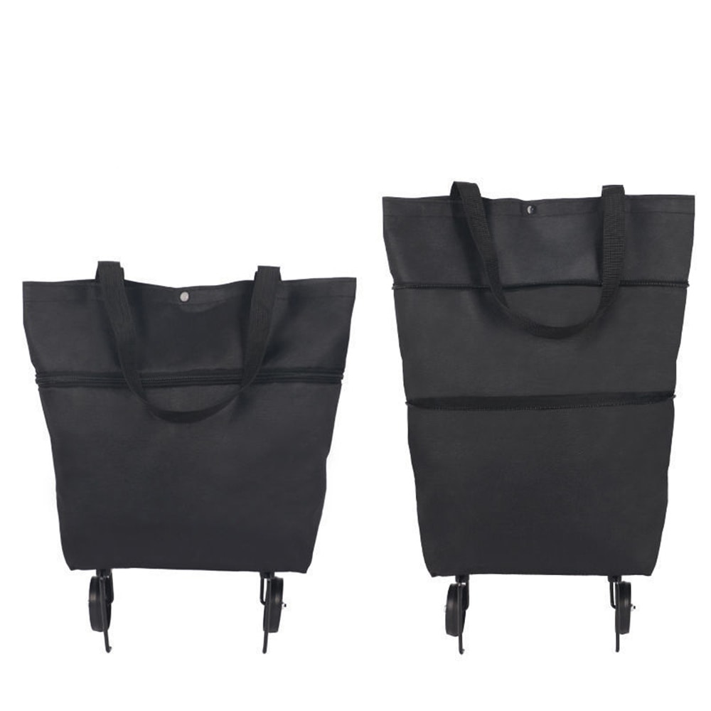 Foldable Shopping Trolley Bag With Wheels Portable Grocery Cart Tote 3