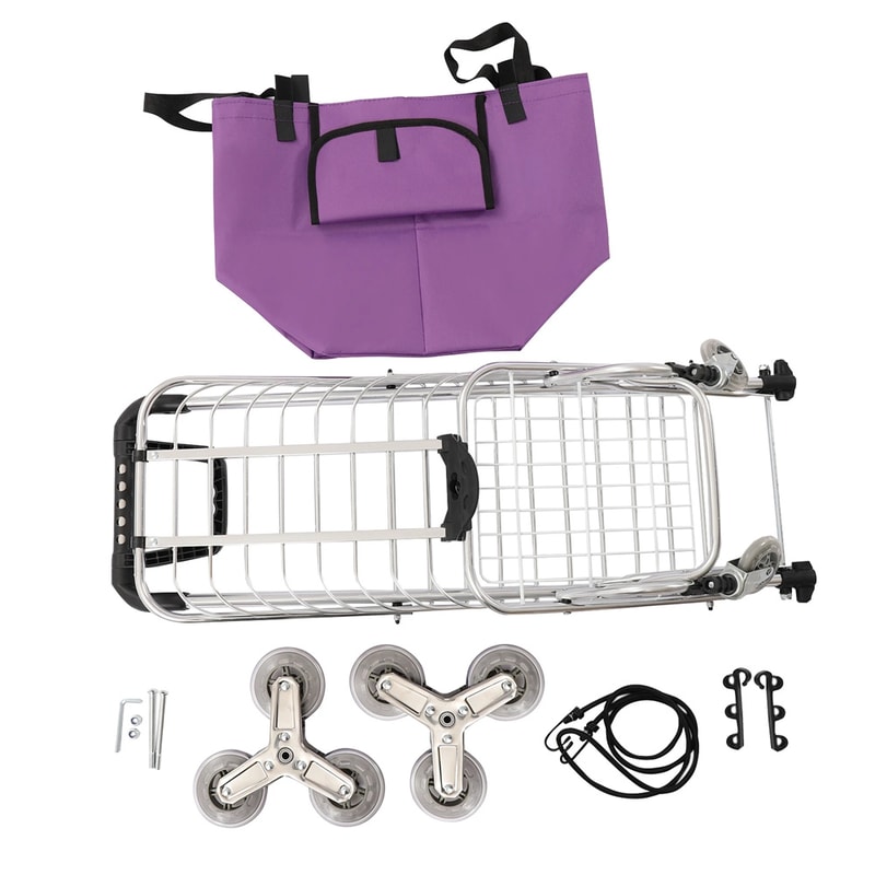 Stair Climbing Shopping Cart Folding Grocery Cart On Wheels 3
