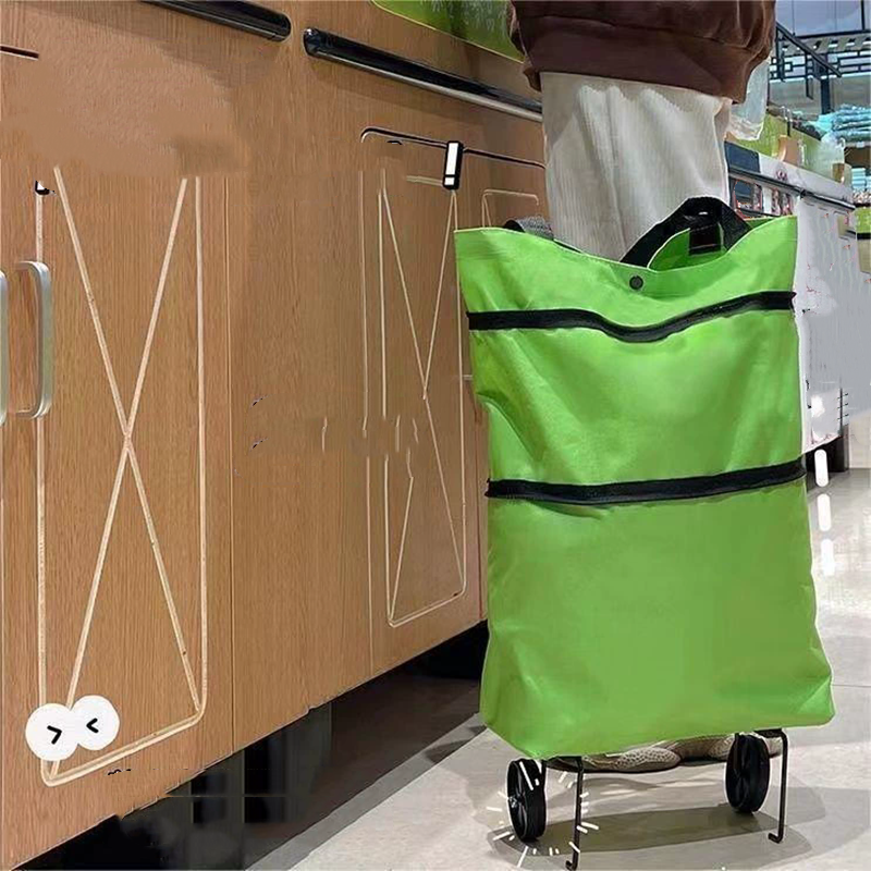 Waterproof Folding Shopping Trolley Bag With Wheels Portable Grocery Cart 0