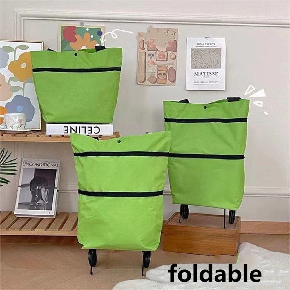 Waterproof Folding Shopping Trolley Bag With Wheels Portable Grocery Cart 1