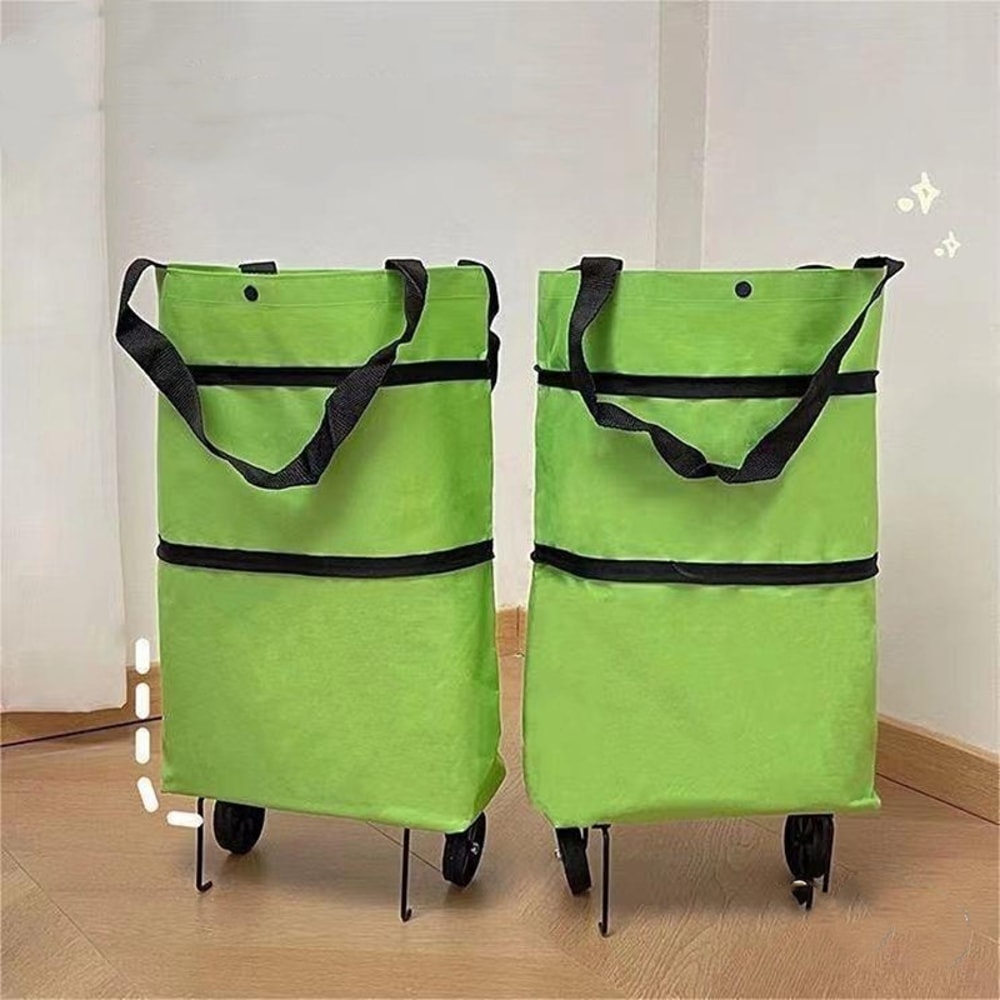 Waterproof Folding Shopping Trolley Bag With Wheels Portable Grocery Cart 2