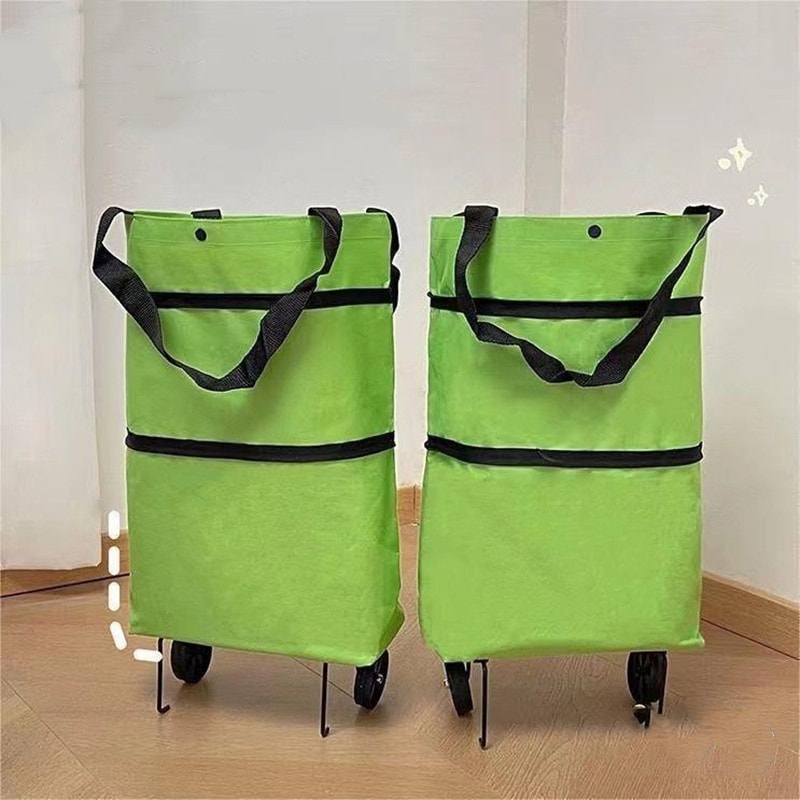 Waterproof Folding Shopping Trolley Bag With Wheels Portable Grocery Cart 2