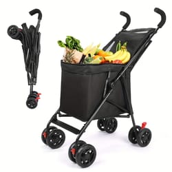 folding shopping cart with wheels lightweight collapsible grocery and pet utility cart