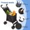 Folding Shopping Cart with Wheels Lightweight Collapsible Grocery and Pet Utility Cart