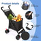 Folding Shopping Cart with Wheels Lightweight Collapsible Grocery and Pet Utility Cart