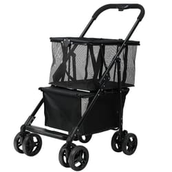 foldable shopping cart with removable basket and wheels for groceries laundry camping