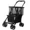 Foldable Shopping Cart with Removable Basket and Wheels for Groceries Laundry Camping