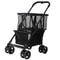 Foldable Shopping Cart with Removable Basket and Wheels for Groceries Laundry Camping