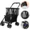 Foldable Shopping Cart with Removable Basket and Wheels for Groceries Laundry Camping