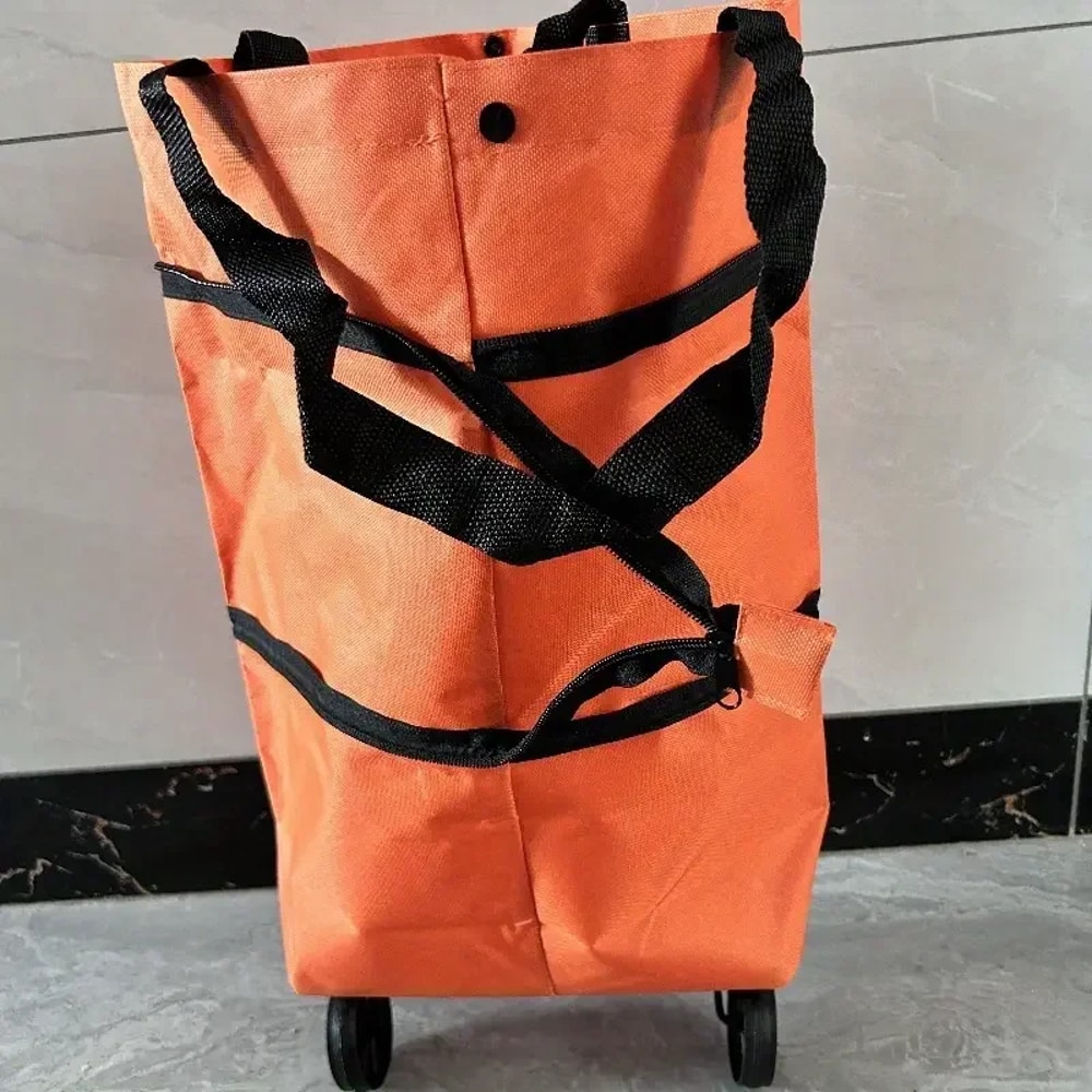 Compact Foldable Shopping Cart With Wheels Lightweight Portable Grocery Trolley 5