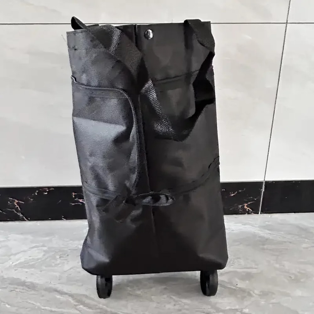 Compact Foldable Shopping Cart With Wheels Lightweight Portable Grocery Trolley 6