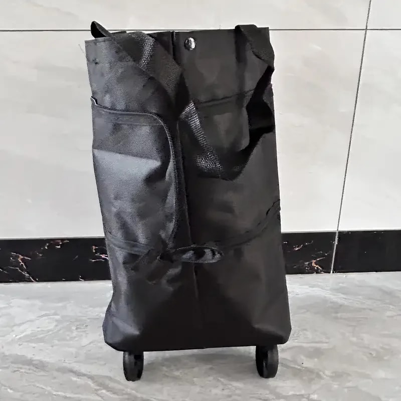 Compact Foldable Shopping Cart With Wheels Lightweight Portable Grocery Trolley 6